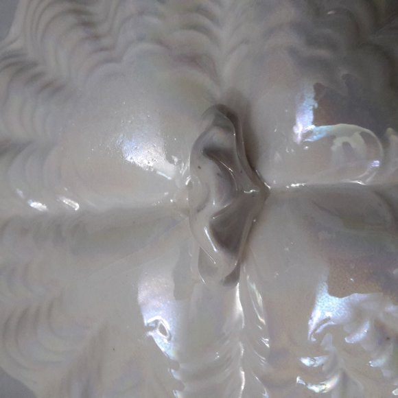 Beautiful Vintage Rainbow Iridescent Covered Ceramic Candy Dish - Picture 6 of 6